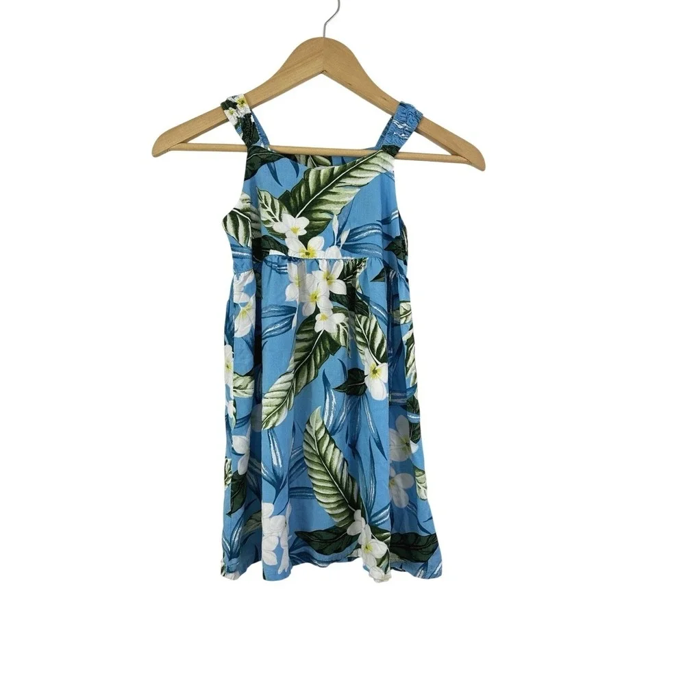 RJC Hawaiian Sun Dress Girls 6 Resort Travel Vacation‎ Tropical Colorful Blue